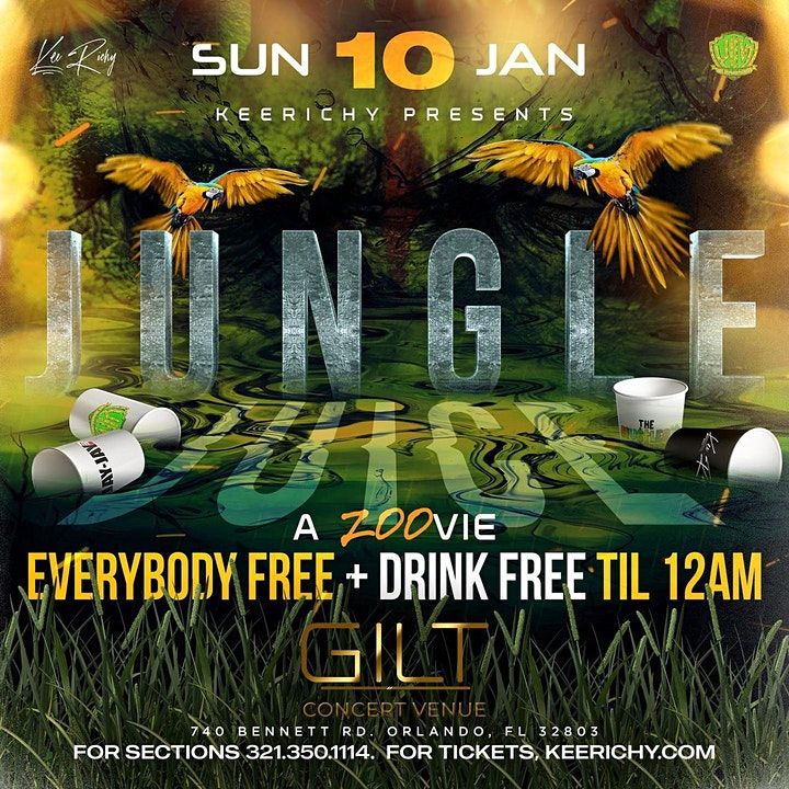 Jungle Juice Zoovie, GILT Concert Venue, Orlando, 10 January to 11
