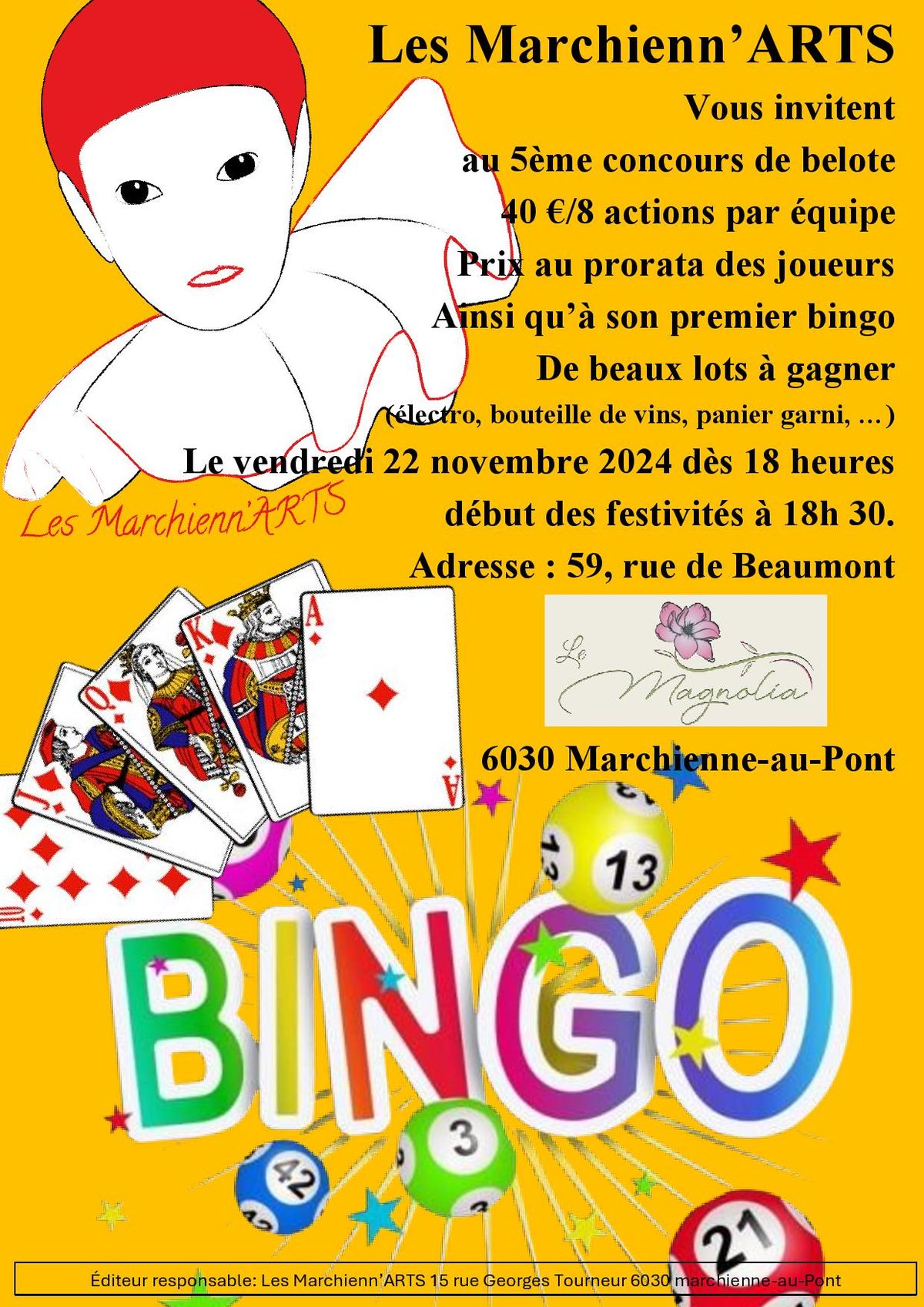 Les Marchien'ARTS organisent: Soir\u00e9e Jeux: Bingo - Belote 