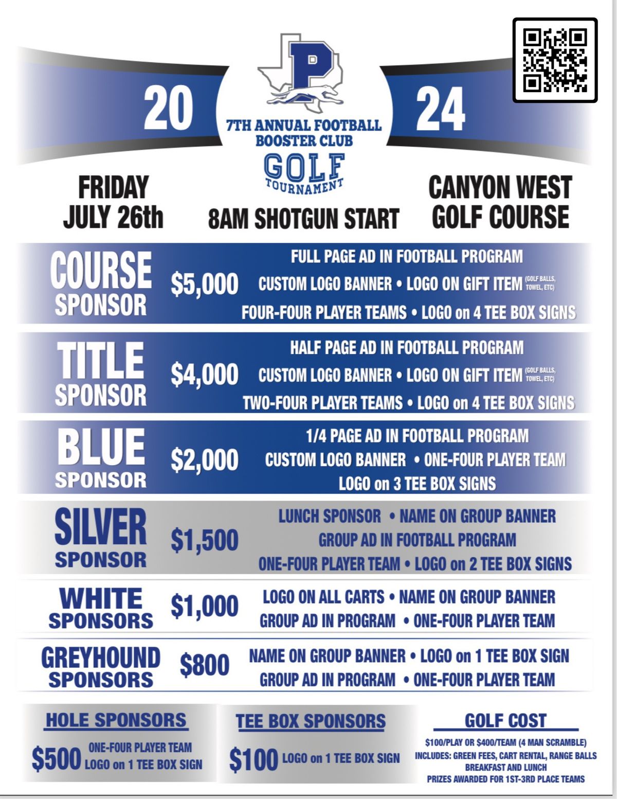 7th Annual Peaster Football Booster Club Golf Tournament 