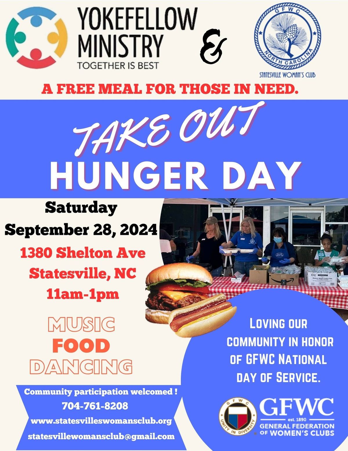 Statesville Woman\u2019s Club - 2024 GFWC National Day of Service & \u201cTake-Out Hunger Day\u201d