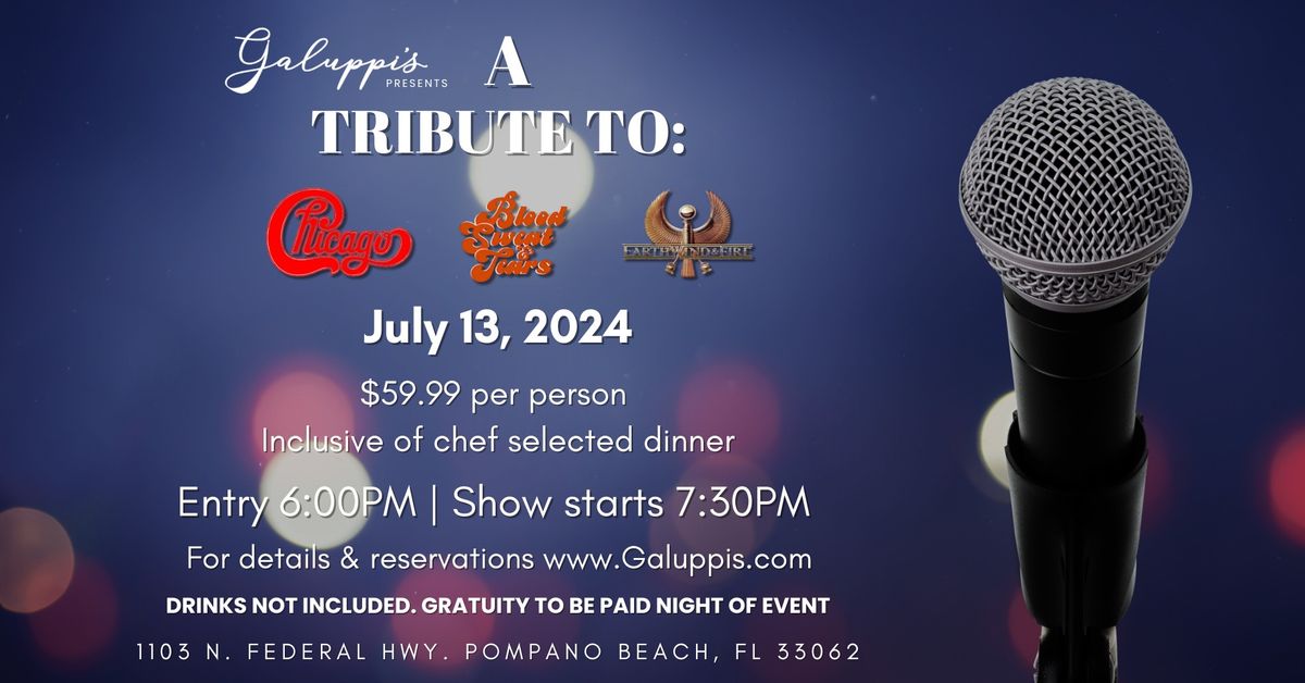Sounds of Chicago Tribute Dinner Show @ Galuppi's Saturday July 13