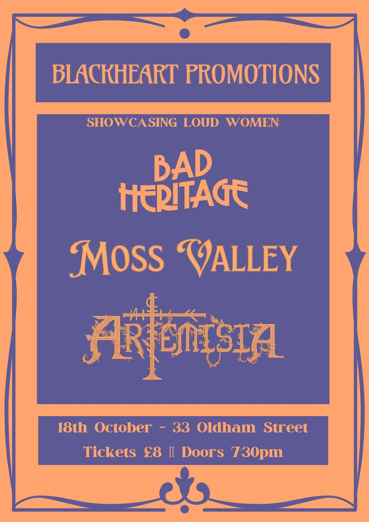 LOUD WOMEN: Bad Heritage, Moss Valley & Artemisia