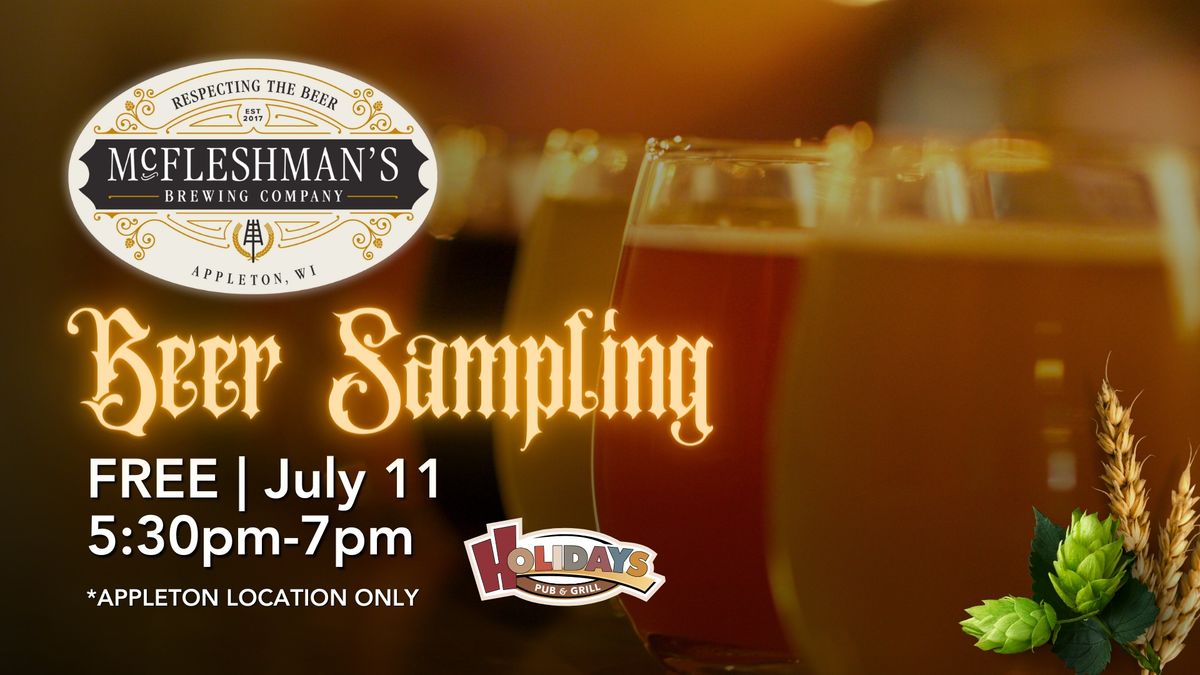 FREE McFleshman's Brewery Beer Sampling at Holidays Pub & Grill (Appleton)
