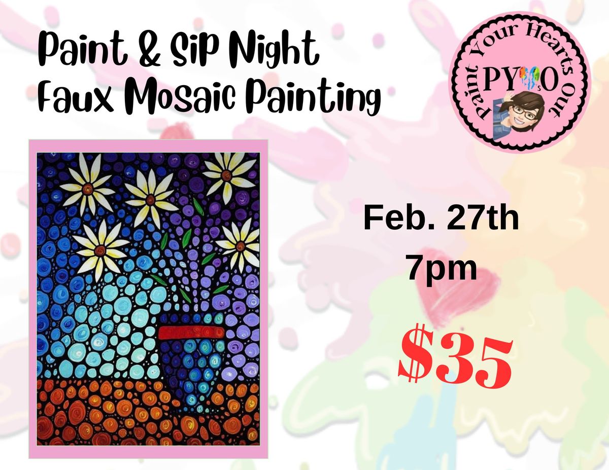 Paint & Sip Night:  Faux Mosaic Painting