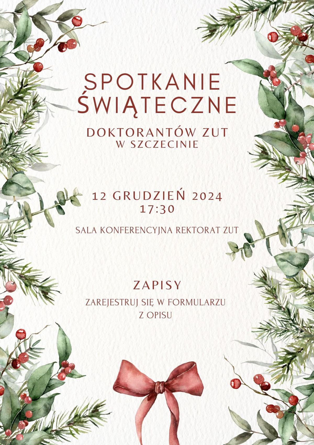 Spotkanie \u015bwi\u0105teczne Doktorant\u00f3w ZUT w Szczecinie