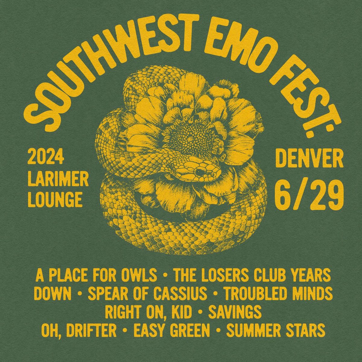 Southwest Emo Fest Feat. A Place For Owls, The Losers Club, Years Down, Troubled Minds + more
