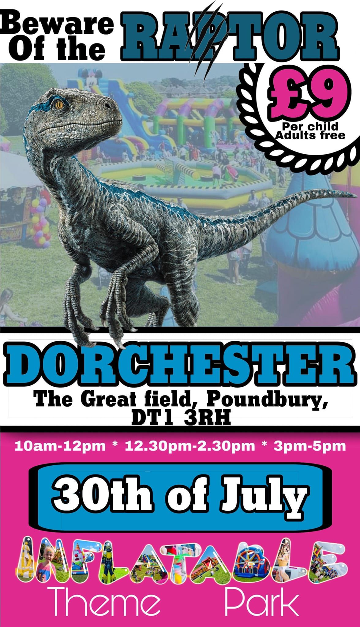 Dinosaur day at Dorchester Inflatable Park