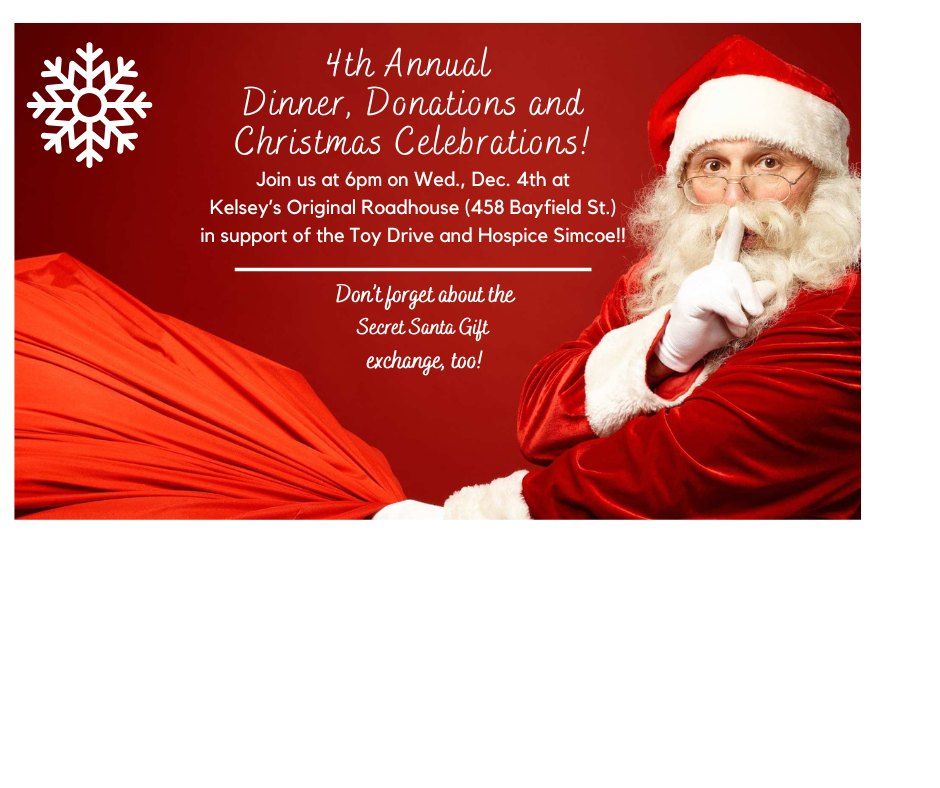 4th Annual Dinner, Donations and Christmas Celebrations!