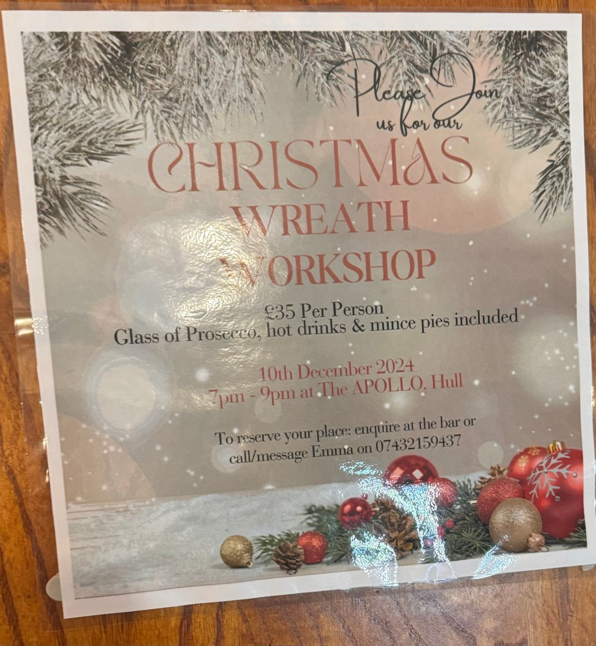 Christmas wreath workshop 