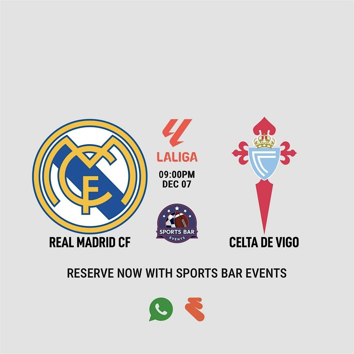 Real Madrid v Celta Vigo [LaLiga] - La Latina | Sports Pub Madrid