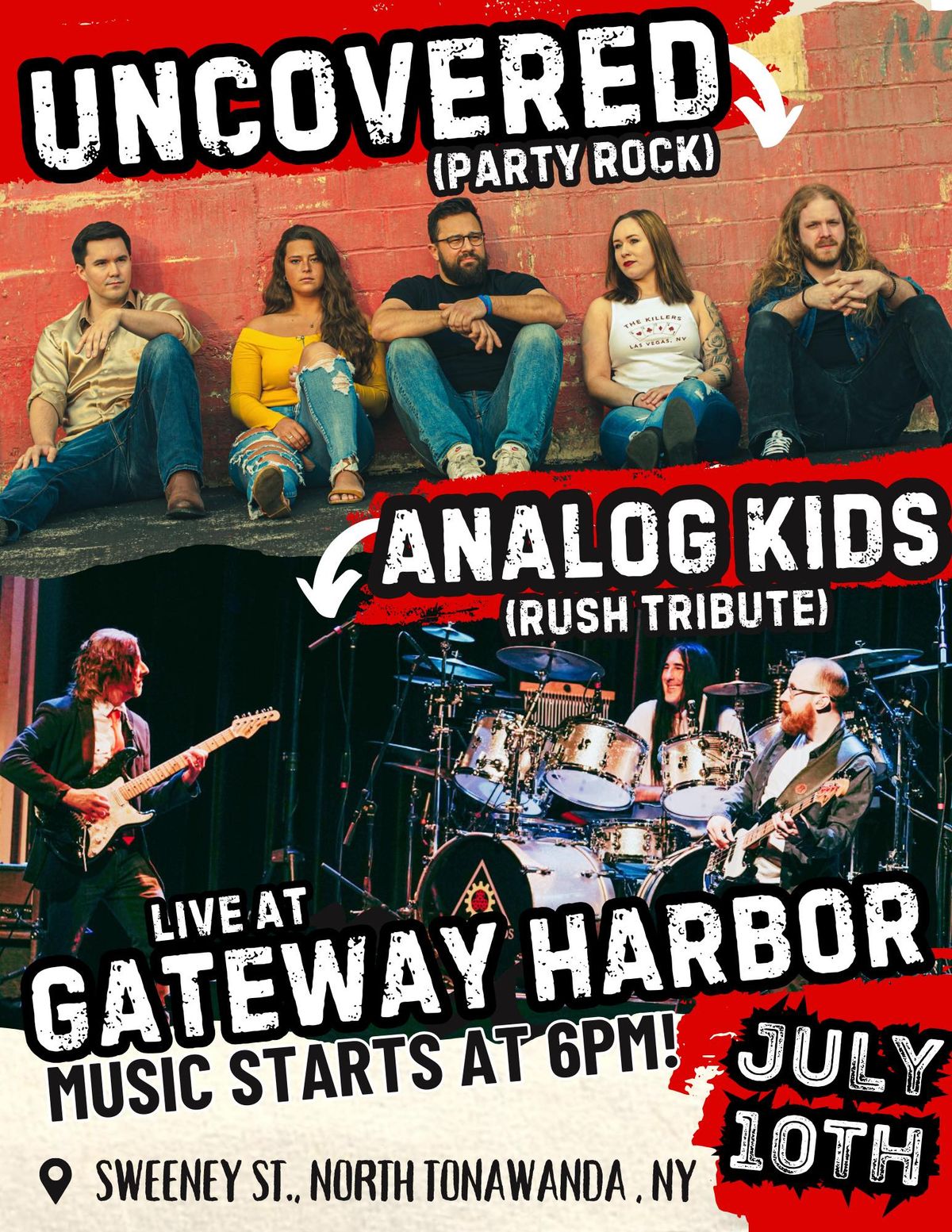 RUSH Tribute Analog Kids Rocks Gateway Harbor with UnCovered (party rock band) FREE Don't Miss This!