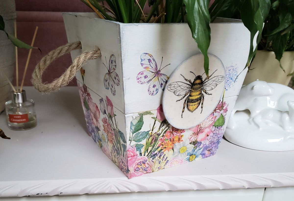 Decoupage a Wooden Planter - suitable for all abilities