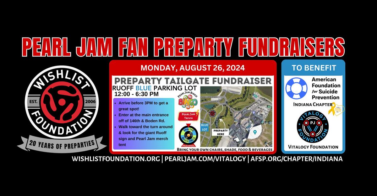 Pearl Jam Indianapolis Preparty BLUE Lot Tailgate Fundraiser