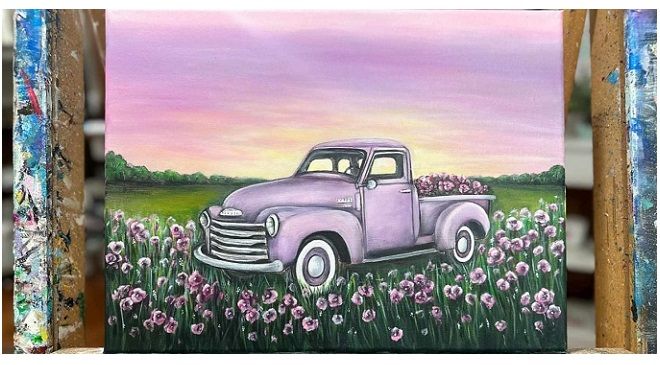 Pink Petal Pickup - Canvas