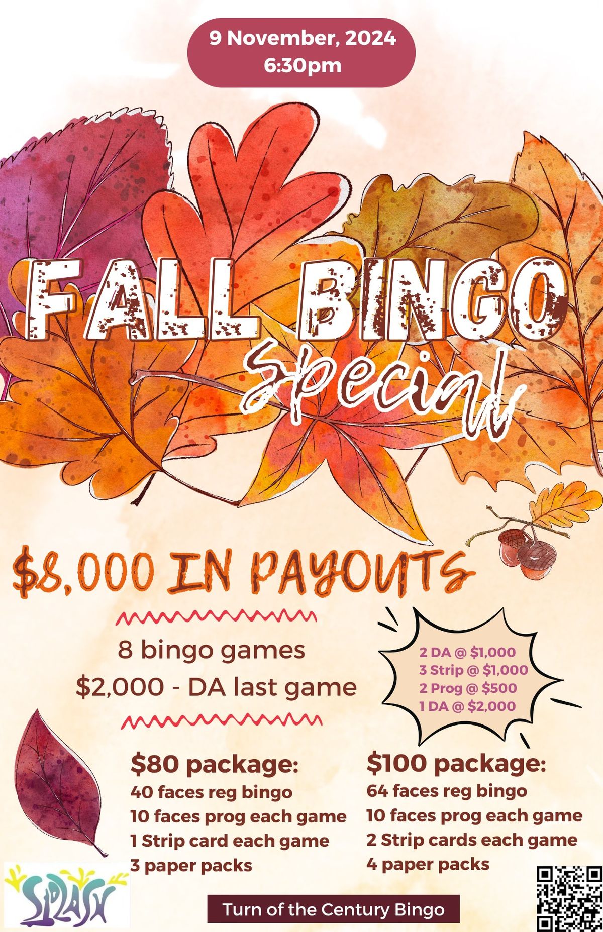 $8,000 Fall BINGO Special