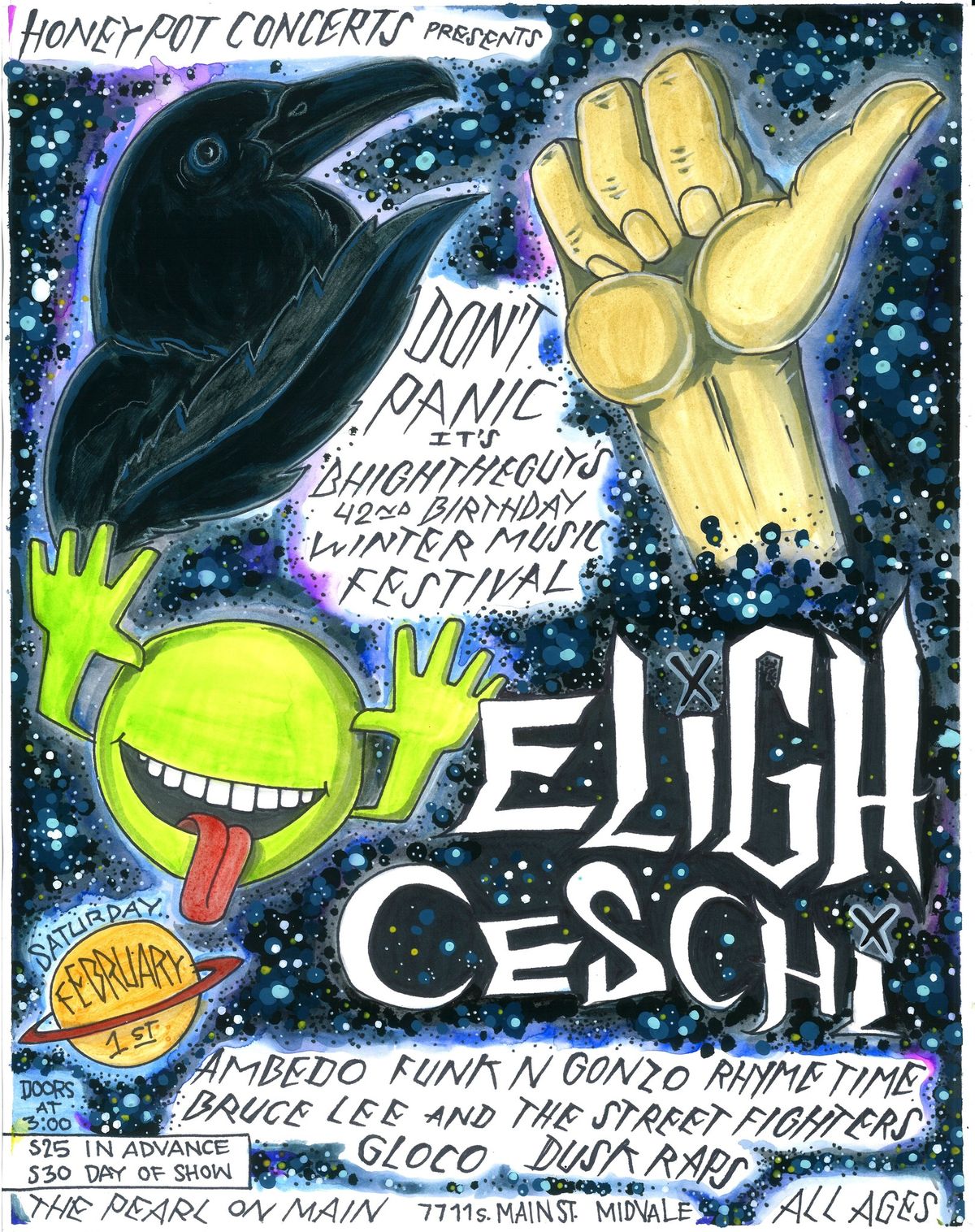 Honeypot Don\u2019t Panic Winter Fest featuring Eligh and Ceschi Ramos