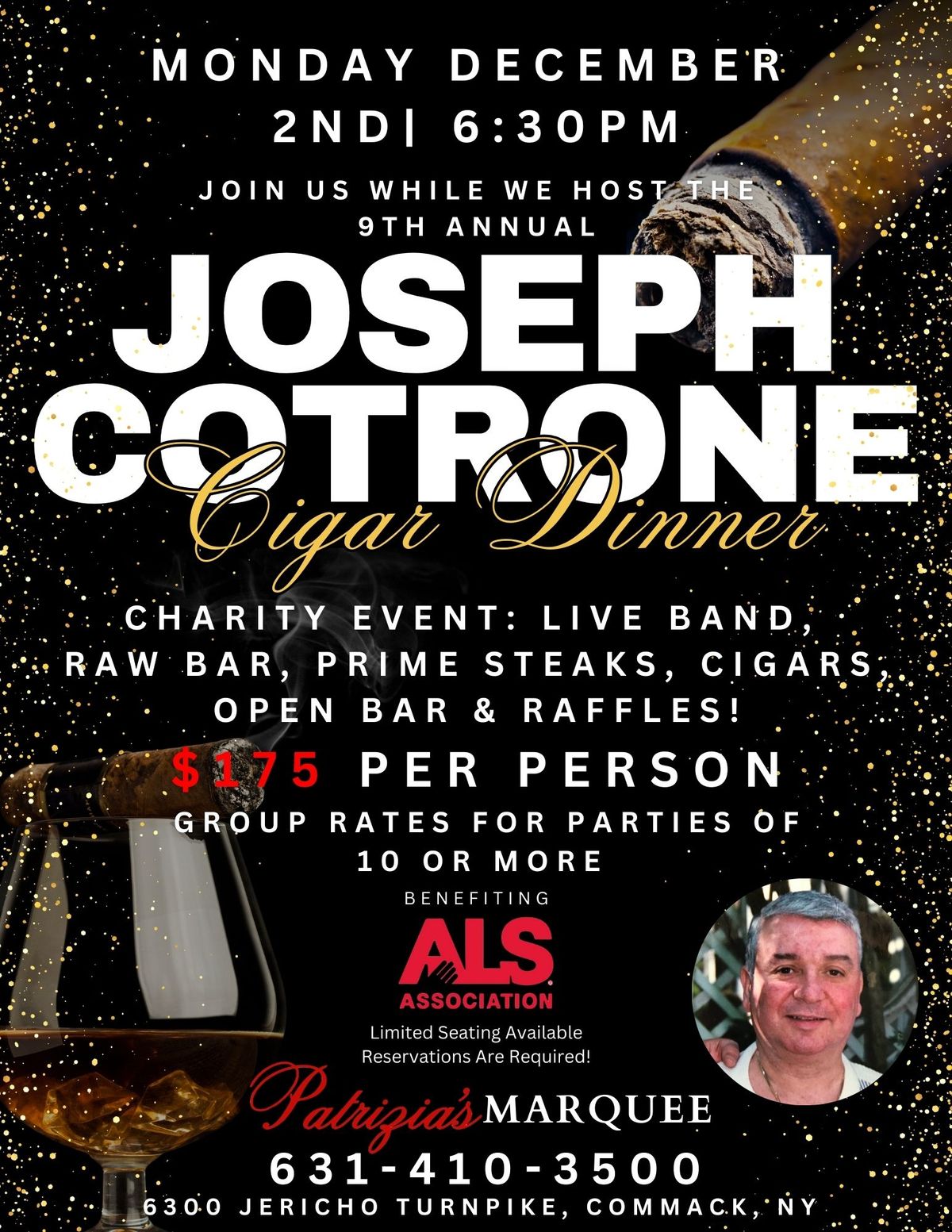 \ud83c\udf89 Join Us for the 9th Annual Joseph Cotrone Cigar Dinner! \ud83c\udf89