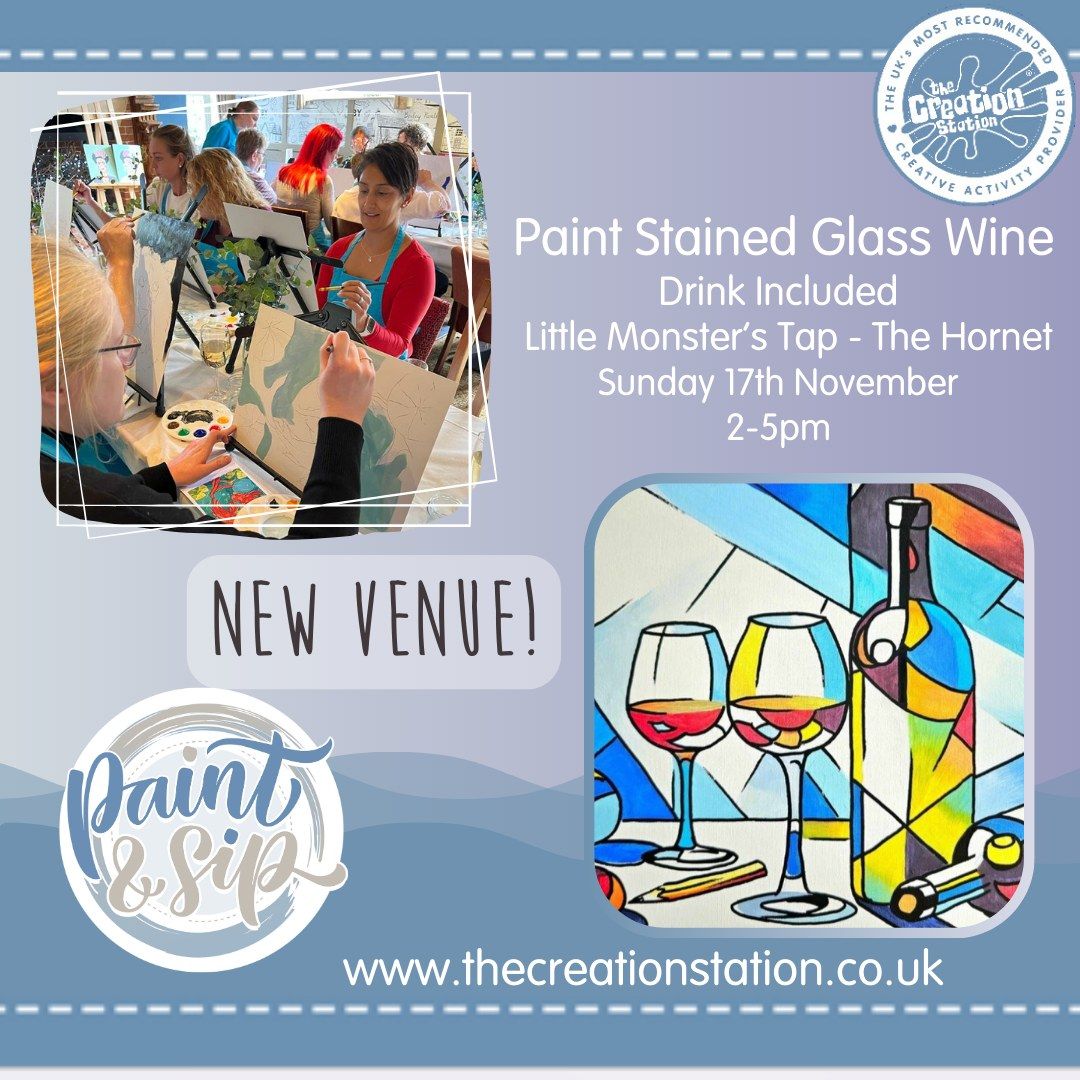 Paint and Sip at Little Monster Tap Room - Stained Glass Wine