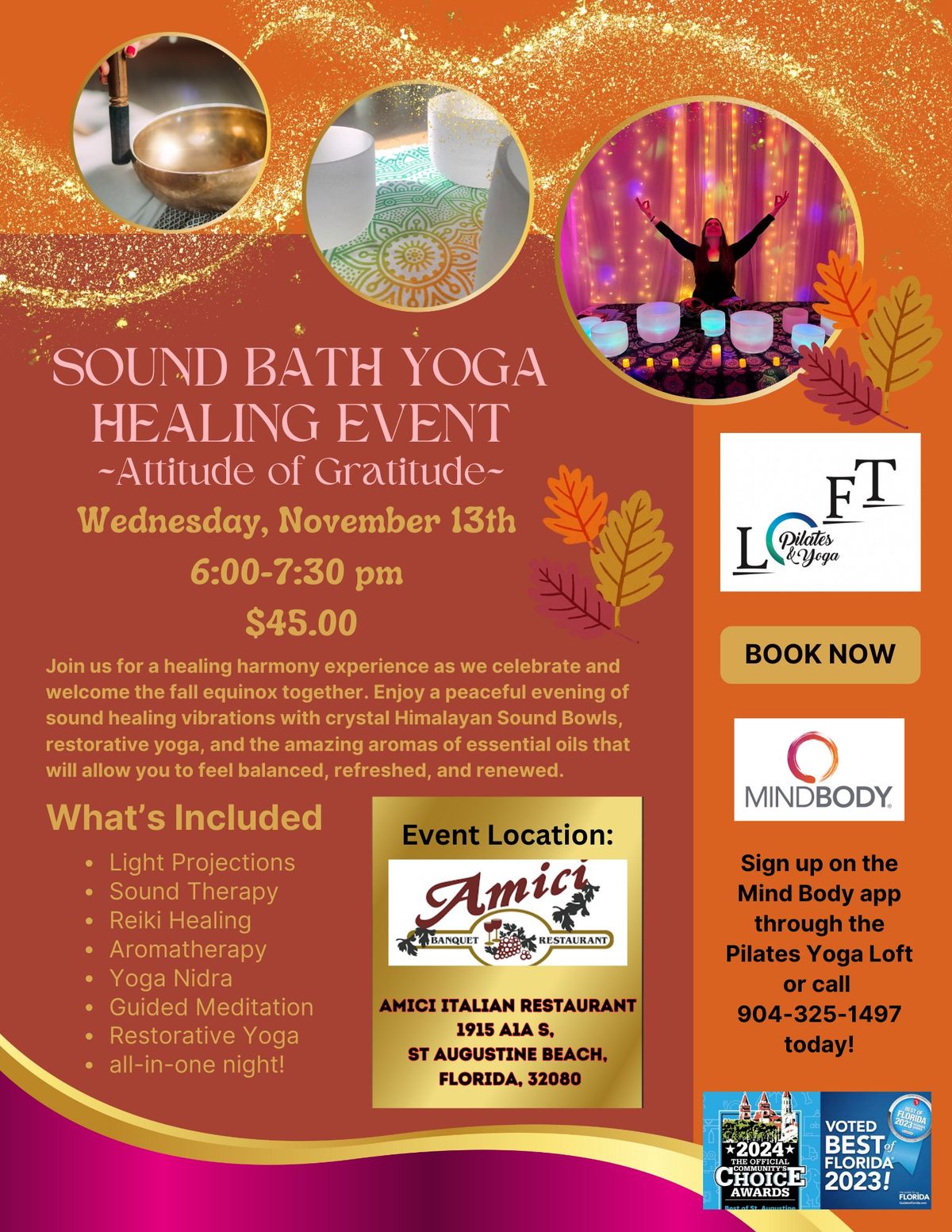 Fall Gratitude Sound Bath Yoga Healing Event