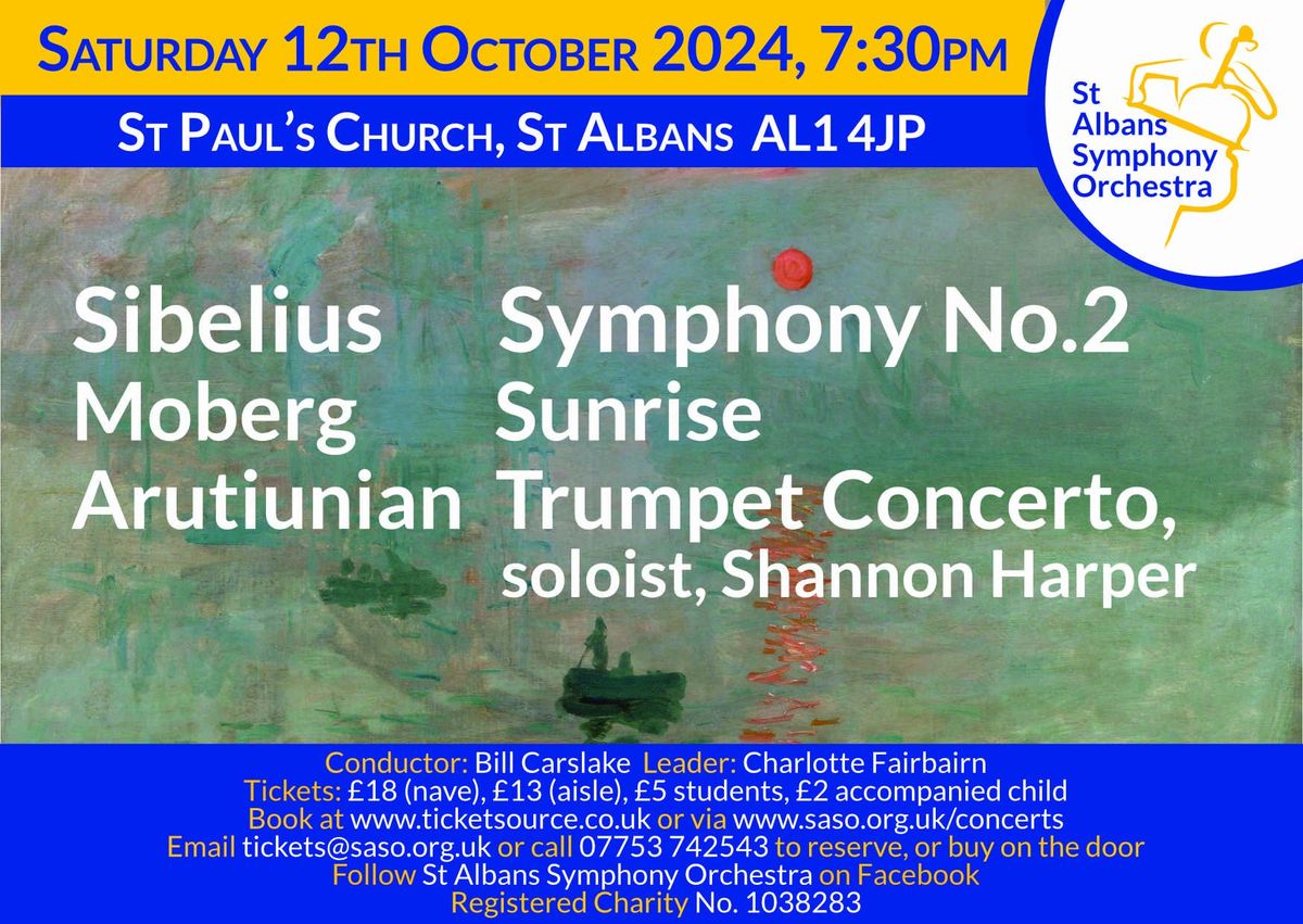 St Albans Symphony Orchestra (SASO) 12OCT24 concert