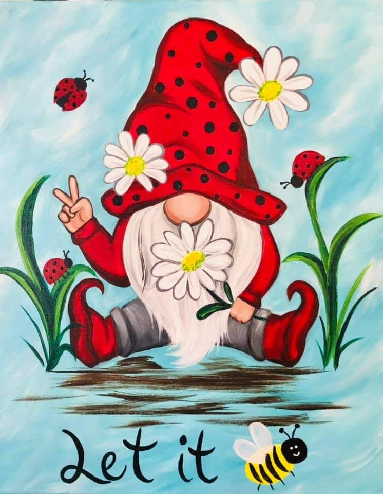 Let it Bee Gnome | Paint and Sip | Spare Time Entertainment