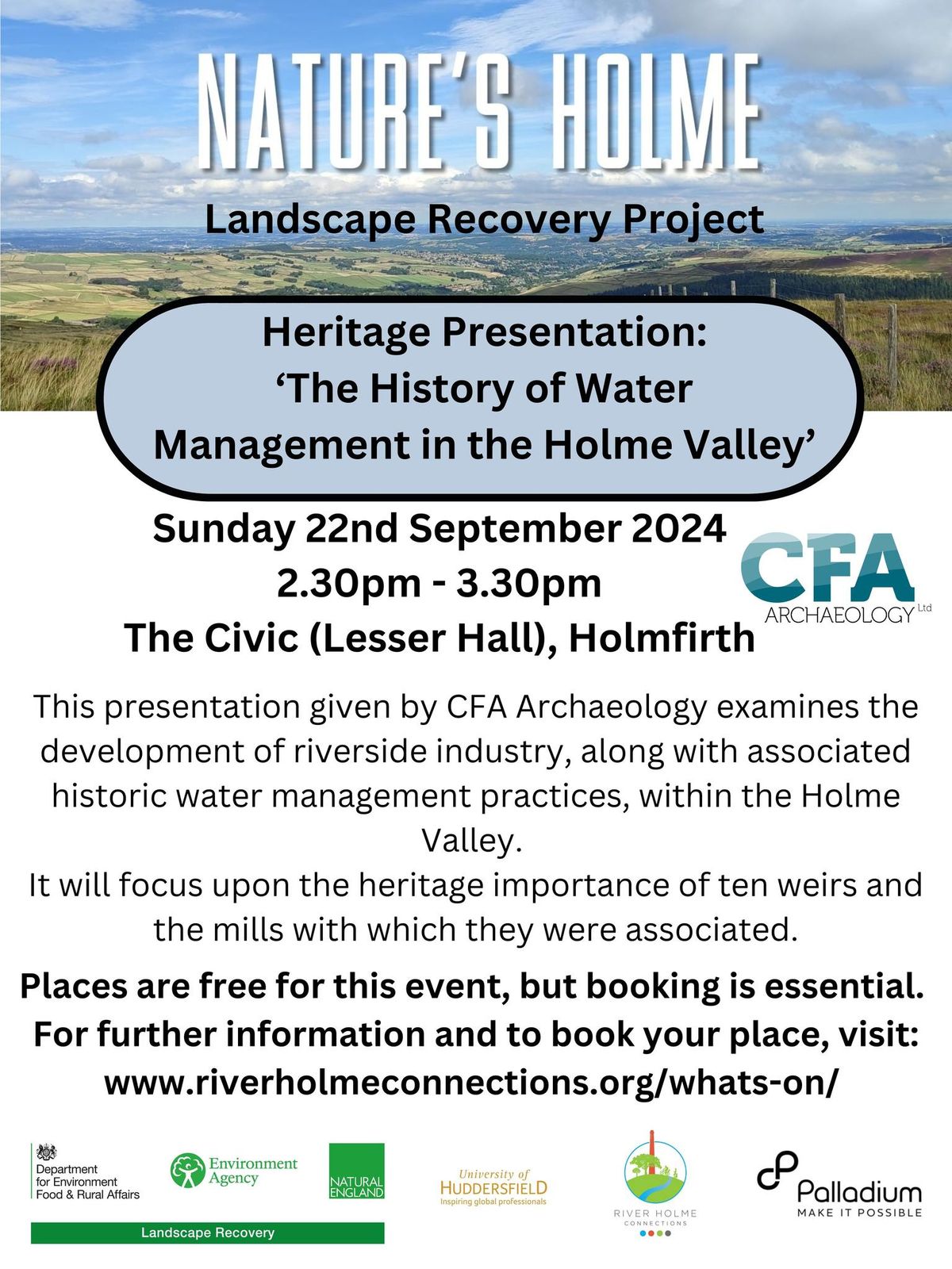 Nature\u2019s Holme \u2013 Heritage Presentation: \u2018The History of Water Management in the Holme Valley'