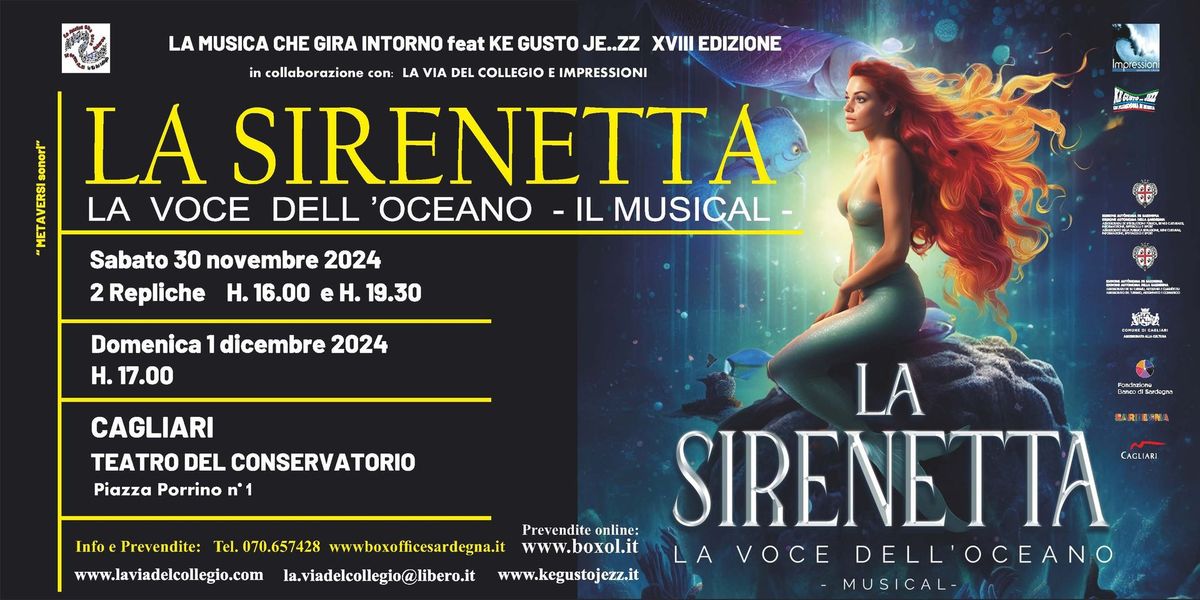 LA SIRENETTA  la voce dell' Oceano - musical ** Cagliari 30 novembre e 1 dicembre 2024