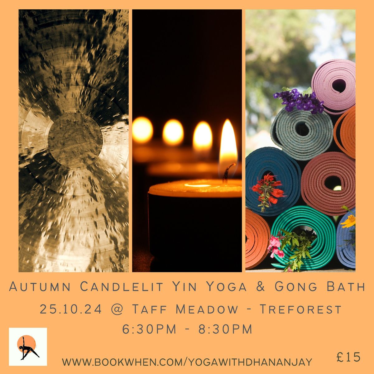 Autumn Candlelit Yin Yoga & Gong Bath - Taff Meadow, Treforest