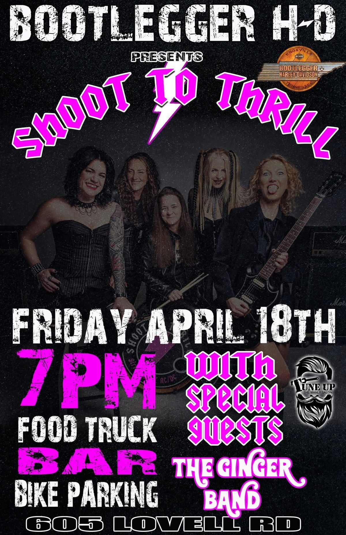 Shoot to Thrill Bootlegger Harley Davidson with special guest The Ginger Band 