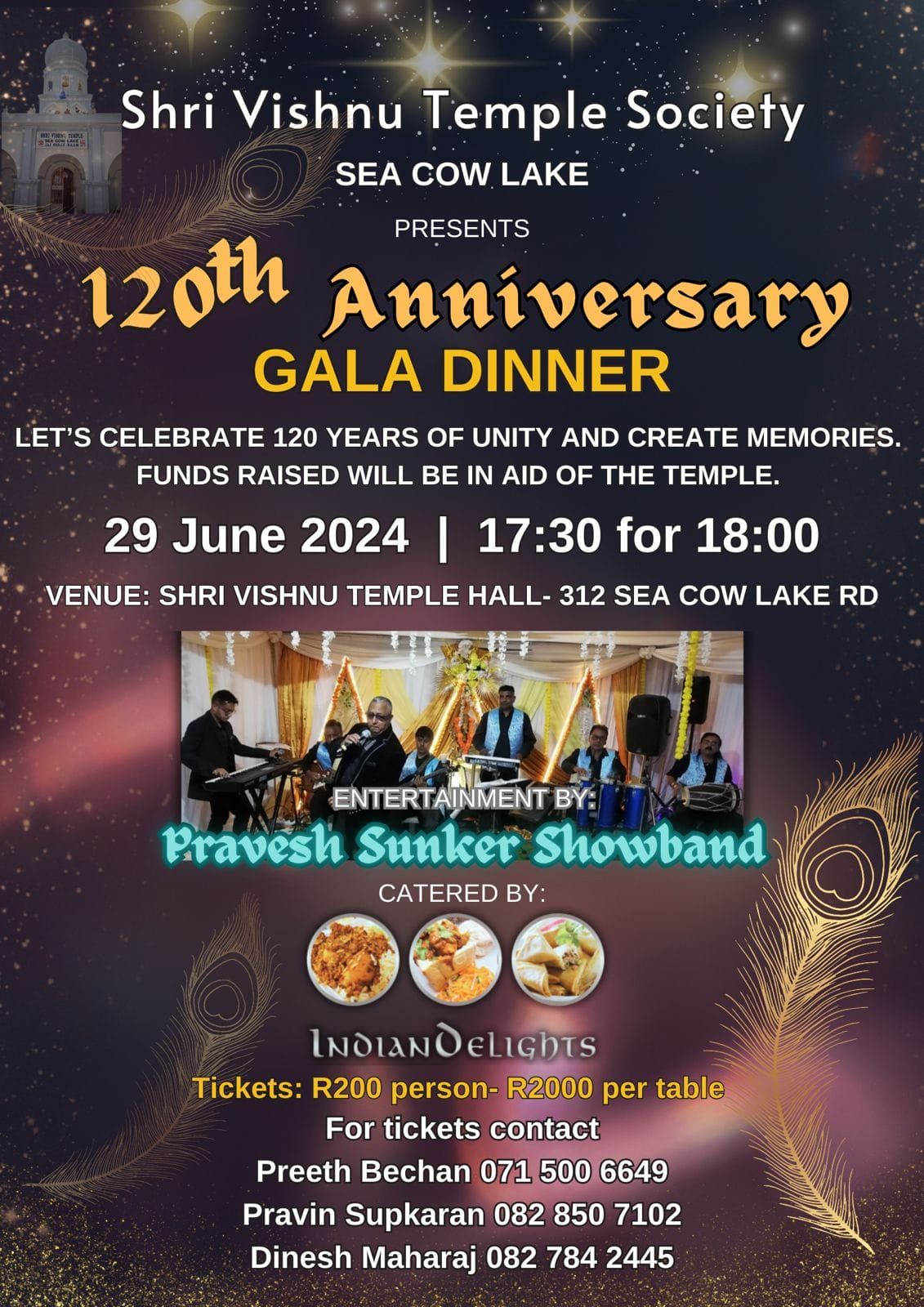120 Anniversary Gala Dinner Shri Vishnu Temple SCL