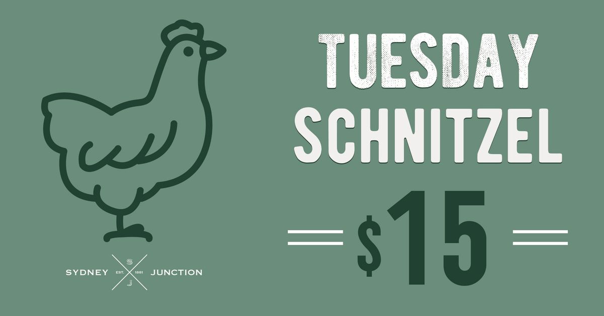 Tuesday Night Special - $15 Chicken Schnitzel 