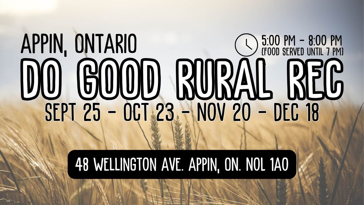 Appin Do Good Rural Rec: November 20, 2024