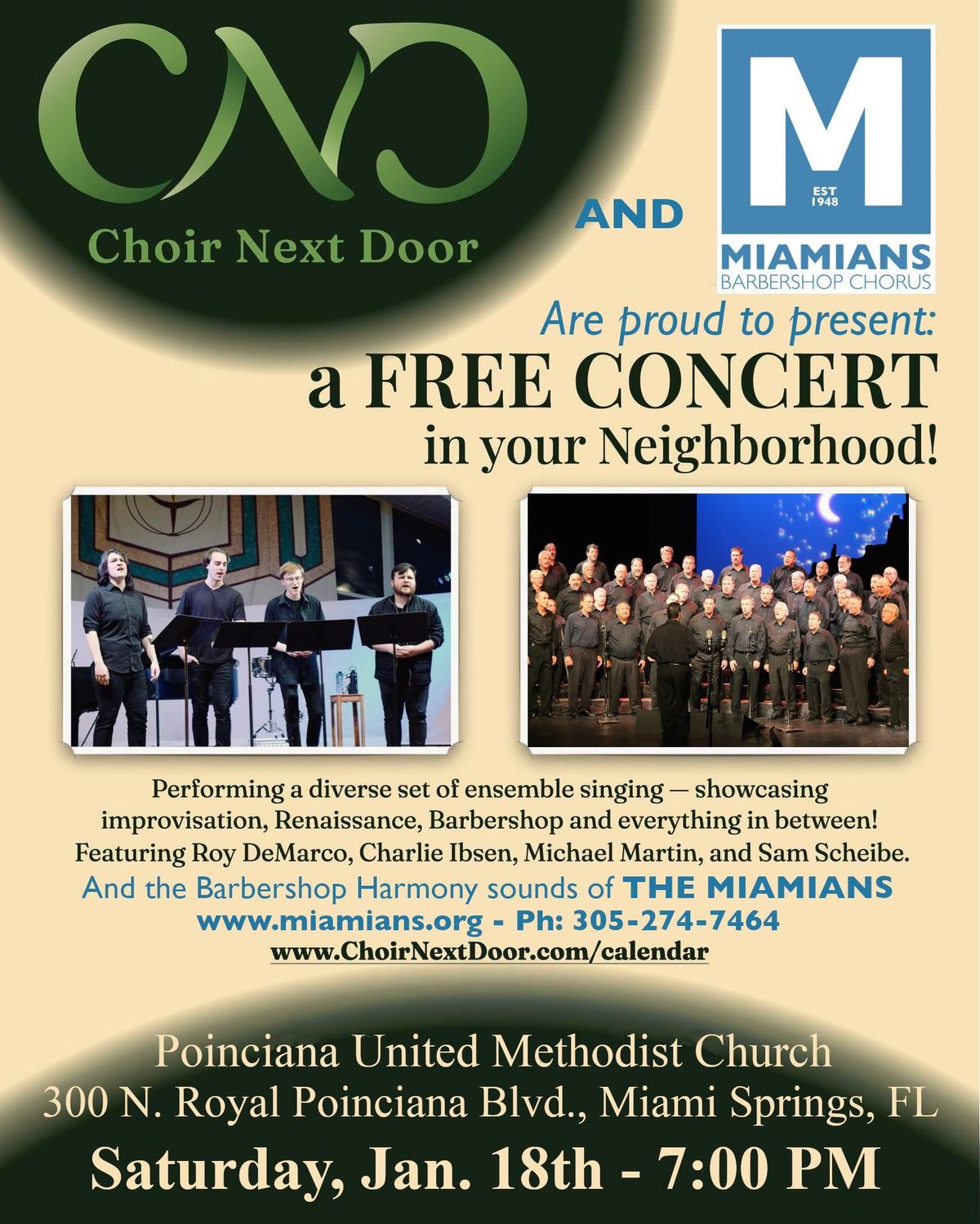 Choir Next Door and The Miamians in Concert