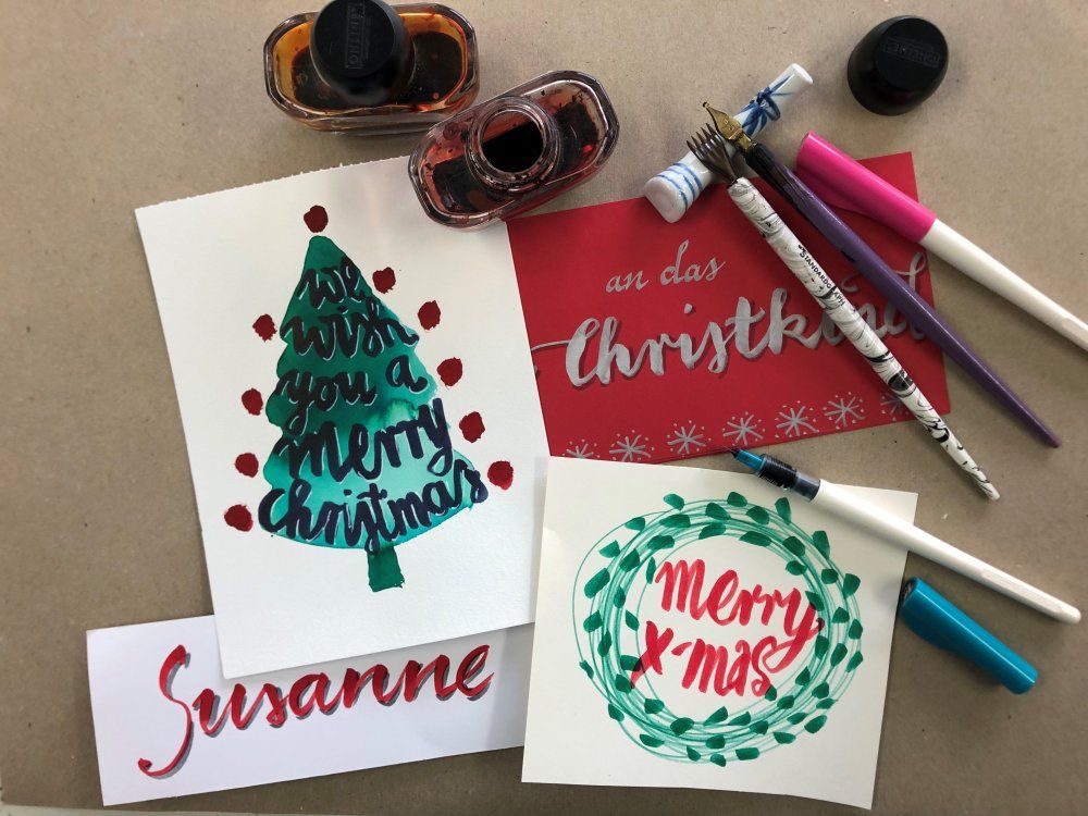 Weihnachtliches Handlettering und Kalligrafie - Workshop f\u00fcr Neulinge und Fortgeschrittene