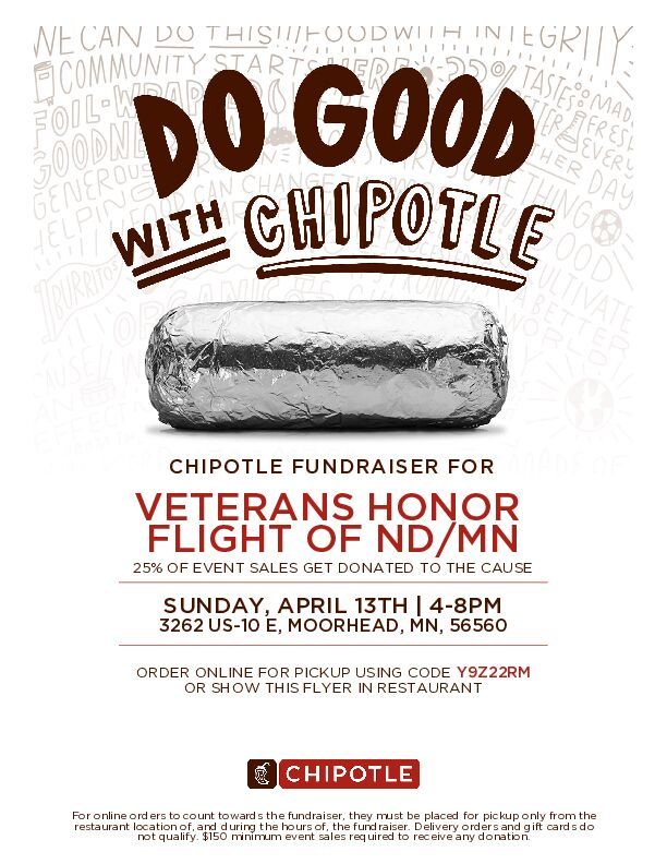 Chipotle Fundraiser for Veterans Honor Flight of ND\/MN