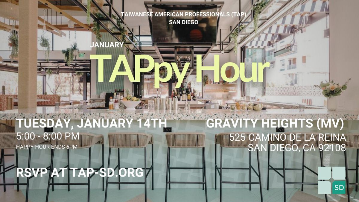 January TAPpy Hour @ Gravity Heights Mission Valley