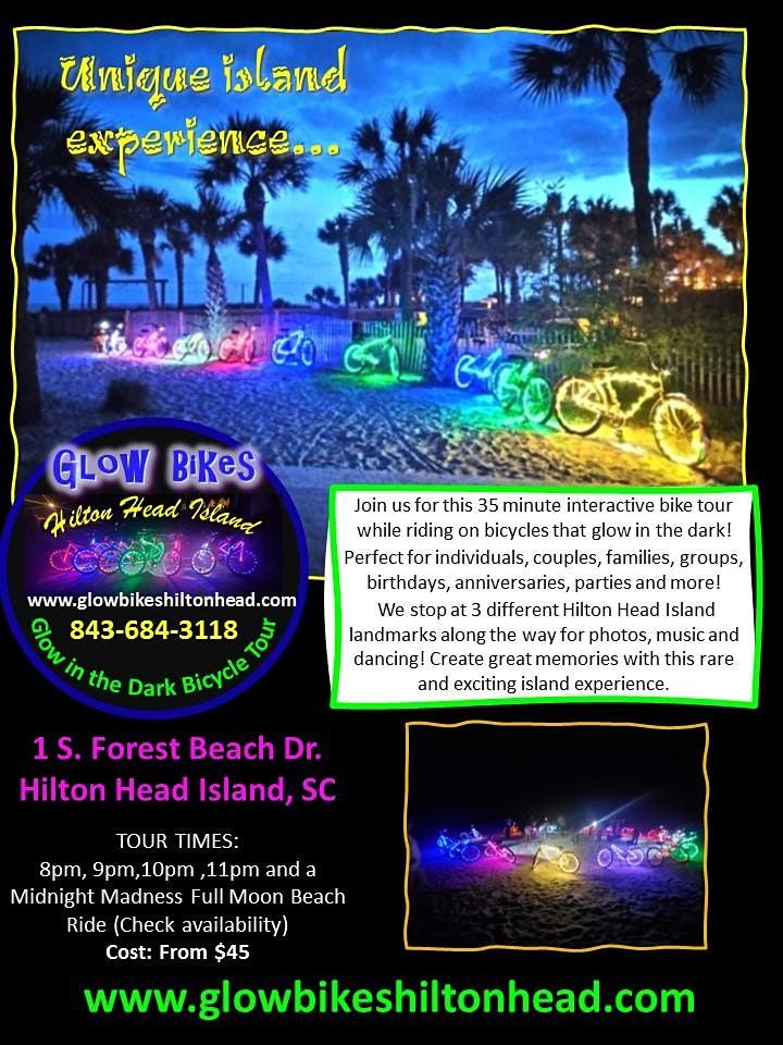 Glow Bikes Hilton HeadGlow in the dark bicycle tour!, 1 S Forest Beach