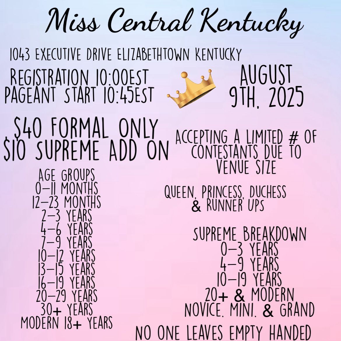 Miss Central Kentucky of Elizabethtown Pageant 