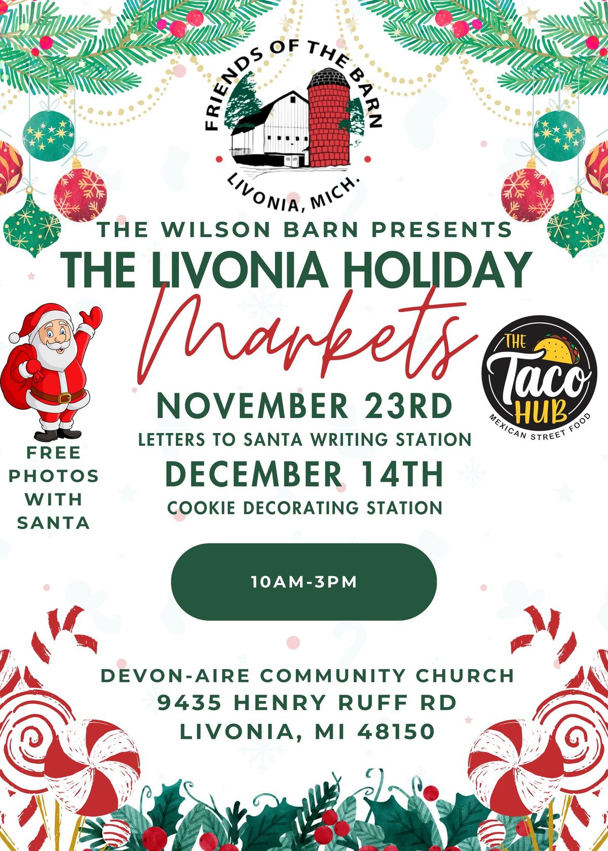 The Livonia Holiday Market-November 23rd (Free Pictures with Santa)