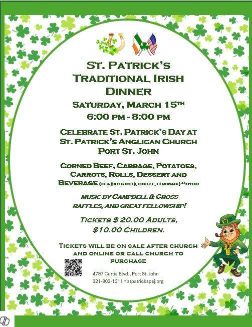 St. Patrick's Traditional Irish Dinner