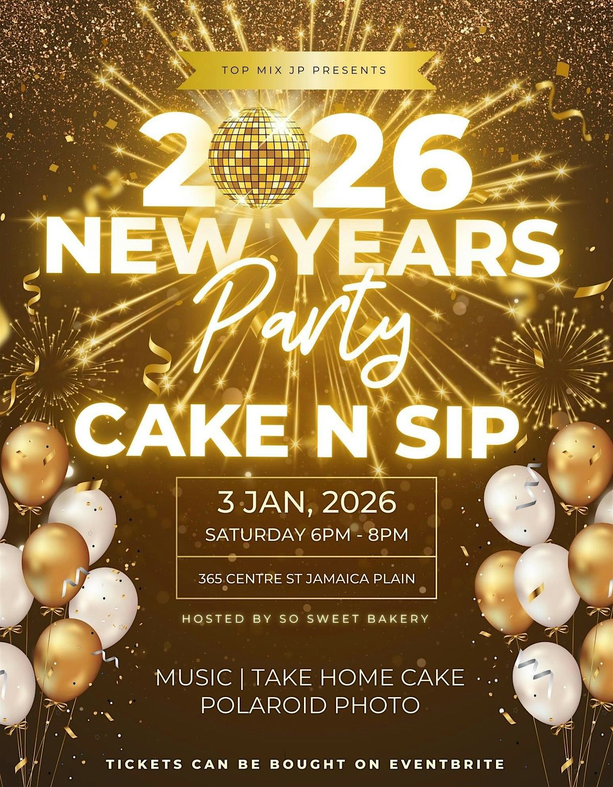 2026 New years party cake and sip.