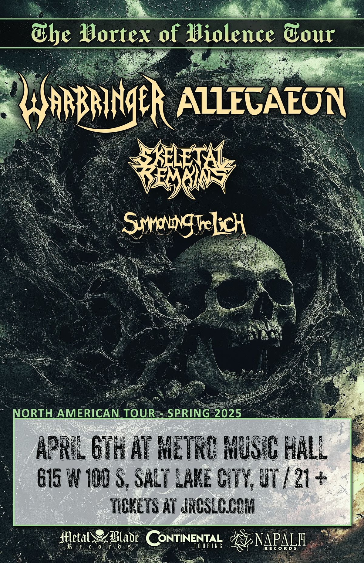 Warbringer & Allegaeon, Skeletal Remains, Summoning the Lich at Metro Music Hall