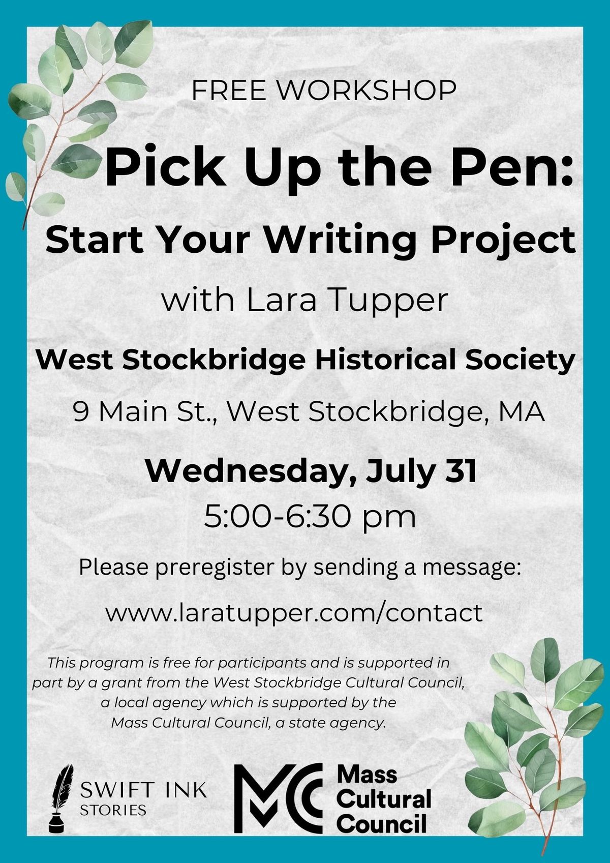Pick Up the Pen: Start Your Writing Project with Lara Tupper