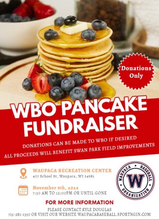 Waupaca Baseball Organization Community Pancake Breakfast