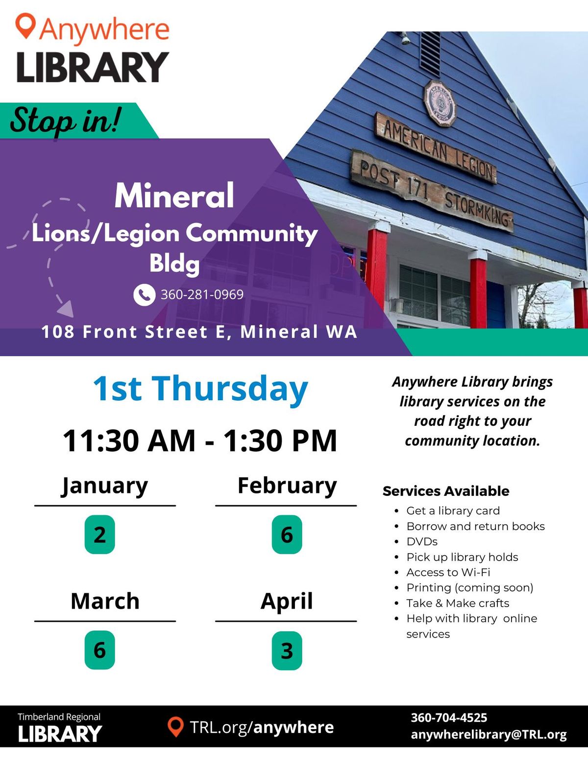 Anywhere Library @ Mineral Lions\/Legion Community Building