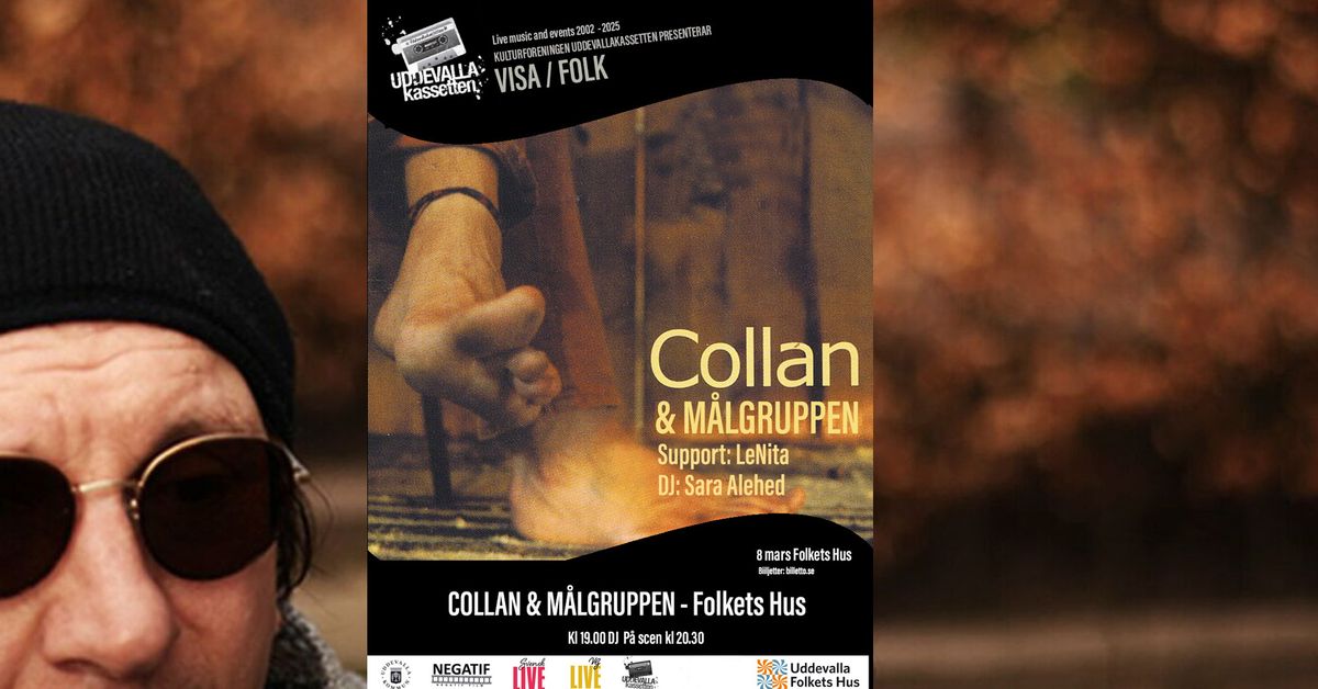 Collan & M\u00e5lgruppen + Support: LeNita + DJ: Sara Alehed - Folkets Hus