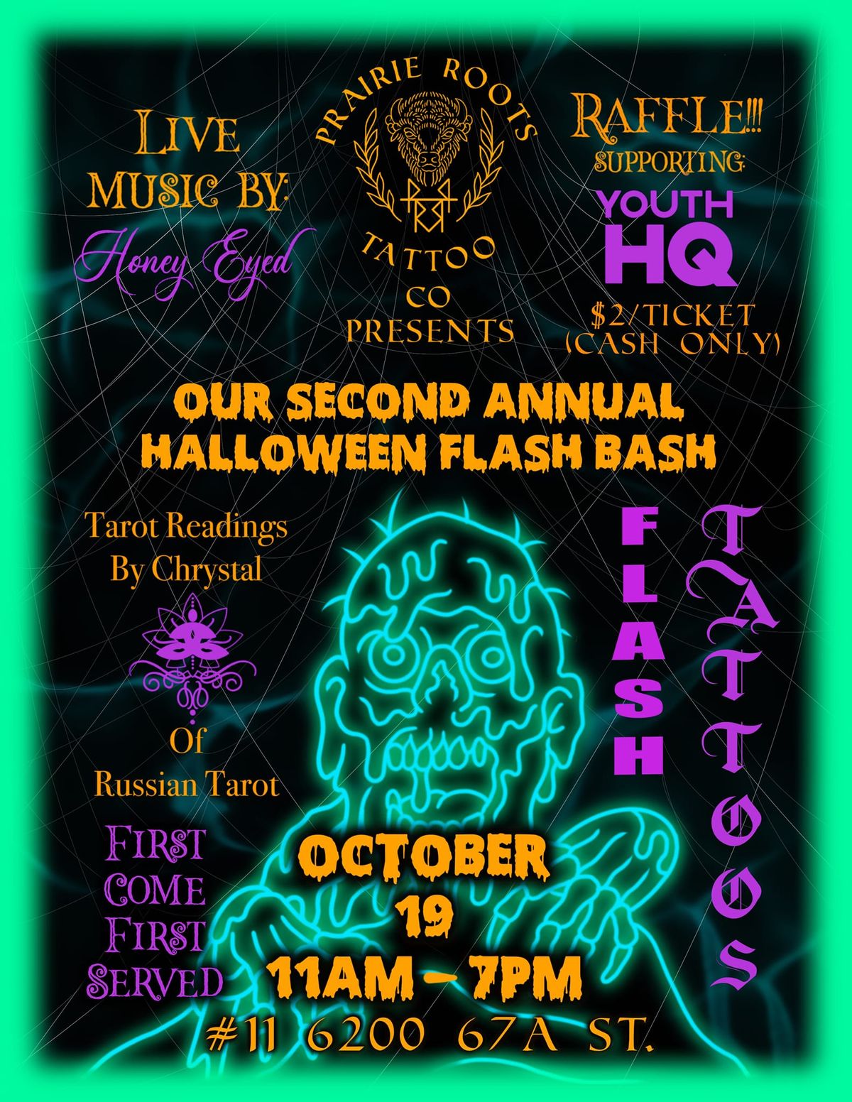 Prairie Roots Tattoo Co. Presents.. 2nd Annual Haloween Flash Bash!!