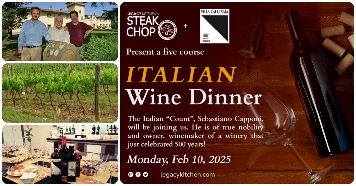 Italian Wine Dinner with Villa Calcinaia and The Count 