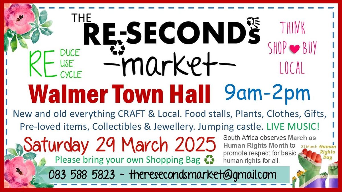 SATURDAY 29 March 2025 - Re-Seconds Market @ Walmer Town Hall