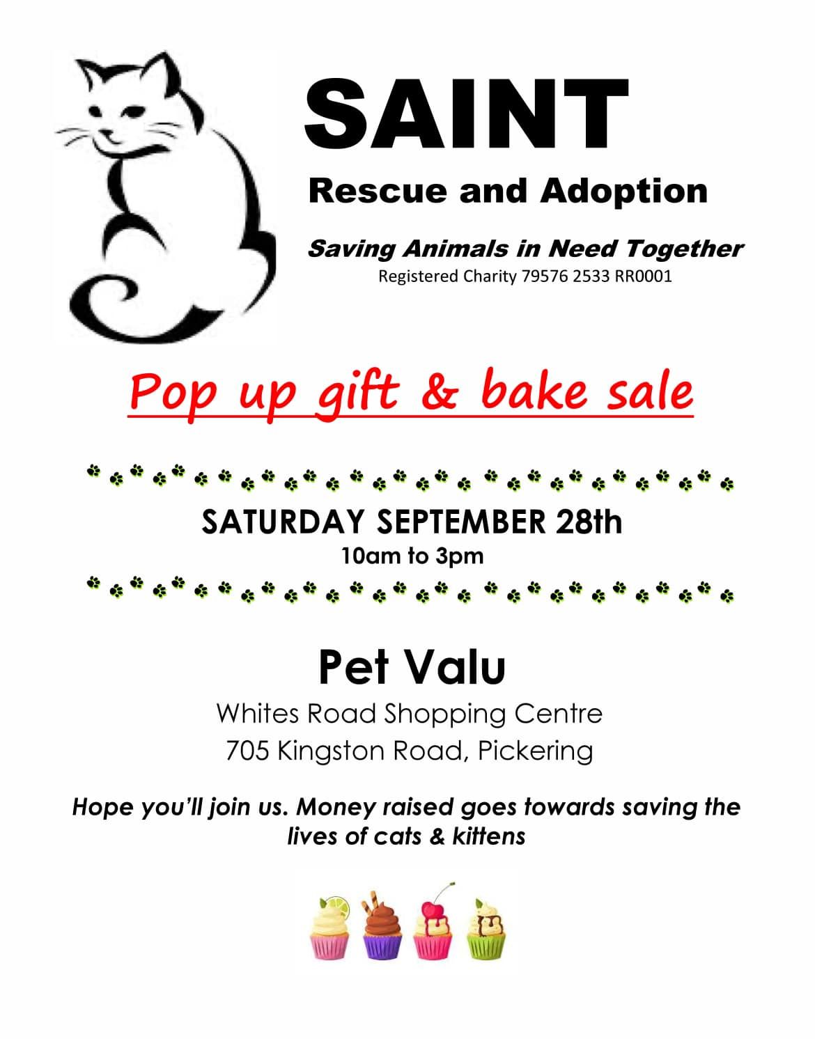 Pop up gift and bake sale. 